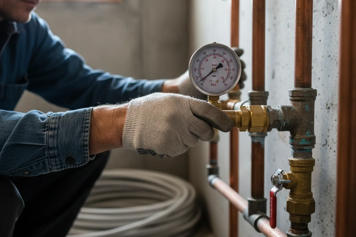 Pressure testing a repaired line during Water Line Repair in Mardela Springs